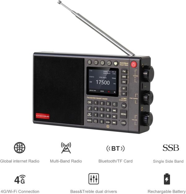 Review of CHOYONG LC90 Portable Digital Internet Radio with Bluetooth and Multi-Band Features