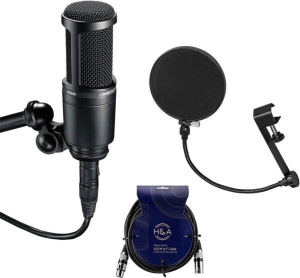 71ZZ5A4pcOL._AC_SL1500_ Audio Technica AT2020 Condenser Microphone Bundle review for studio recording enthusiasts