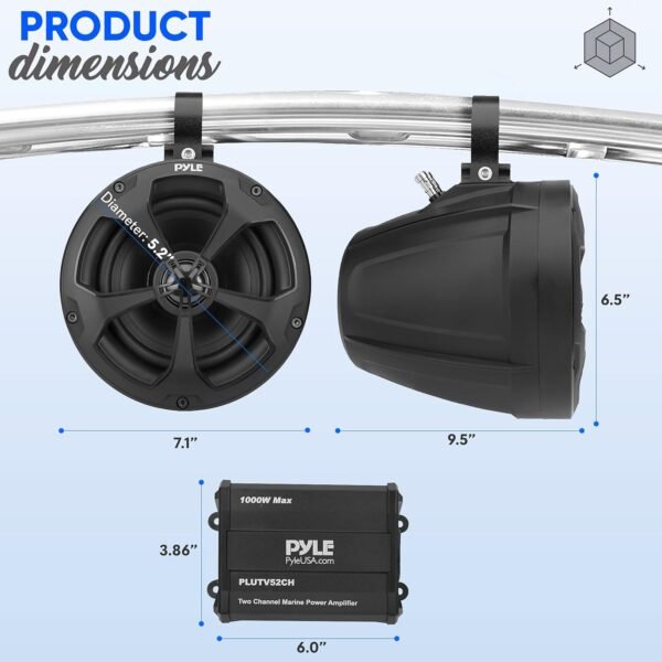 71r4X6u90vS._AC_SL1500_ Pyle Waterproof Off-Road Speakers 1000W Review Perfect for ATV, UTV, and Boats
