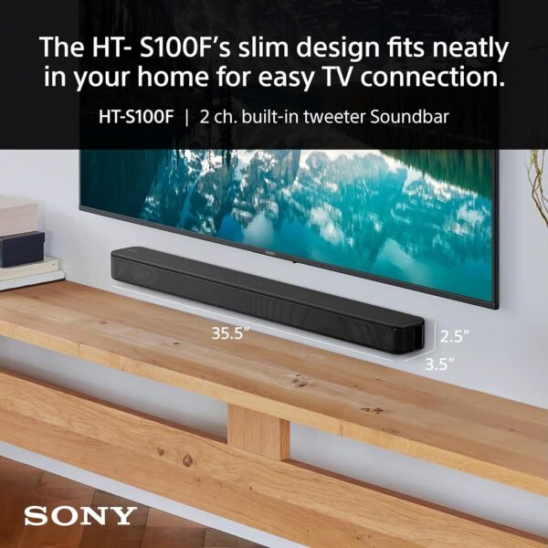 Sony HTS100F Soundbar Review Compact 2.0ch Design with Bluetooth and Bass Reflex Speaker