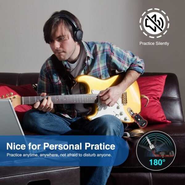 LEKATO Guitar Headphone Amp review rechargeable practice amp with 5 effects for beginners